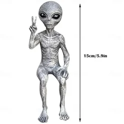 Alien Statue Resin Ornament, Outdoor Garden Statue Ornament Decoration, Add a Unique Touch to Your Home Decor