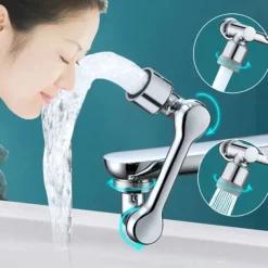 Alloy Faucet Extender Head Replacement Mechanical Arm 1080° 2 Mode Sprayer Nozzle Attachment, Water Aerator Bubbler for Bathroom Kitchen, Universal Tap Extend Spray Filter Spout Adapter Accessories