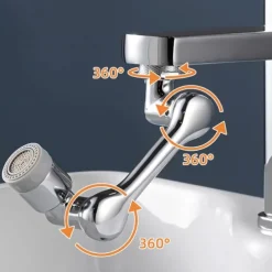 Alloy Faucet Extender Head Replacement Mechanical Arm 1080° 2 Mode Sprayer Nozzle Attachment, Water Aerator Bubbler for Bathroom Kitchen, Universal Tap Extend Spray Filter Spout Adapter Accessories