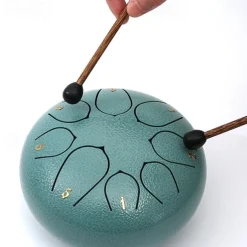 Alloy Steel Tongue Drum 6 Inch 8 Notes Hand Drums with Bag Sticks Music Book, Sound Healing Instruments for Musical Education Entertainment Meditation Yoga Zen Gifts