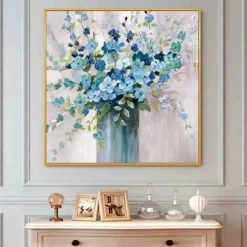 Almond Blossom Handmade Hand Painted Oil Painting Wall Art Abstract Violet Flowers Paintings Home Decoration Decor Rolled Canvas No Frame Unstretched