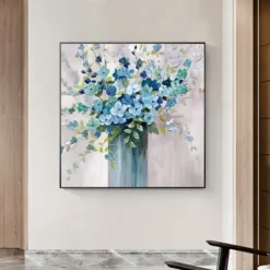 Almond Blossom Handmade Hand Painted Oil Painting Wall Art Abstract Violet Flowers Paintings Home Decoration Decor Rolled Canvas No Frame Unstretched
