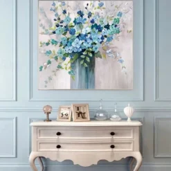 Almond Blossom Handmade Hand Painted Oil Painting Wall Art Abstract Violet Flowers Paintings Home Decoration Decor Rolled Canvas No Frame Unstretched