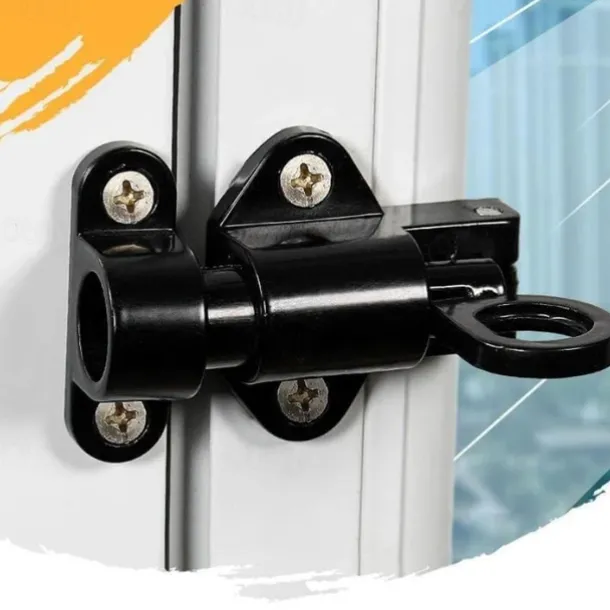 Aluminum Alloy Bolt Lock Self-Closing Automatic Latch Window Gate Security Pull Ring Spring Bounce Door Bolt Latch Lock