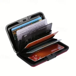 Aluminum Bank Card Holder Blocking Hard Case Wallet Solid Credit Card Anti-RFID Scanning Protect Card Holder