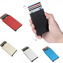 Aluminum Card Holder ID RFID Credit Card Holder Automatic Pop-up Bank Card Box Smart Quick Release Women Wallet Mini Car Package