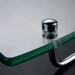 Aluminum Glass Shelf Bathroom Bath Corner Caddy Basket Storage Hanging Organizer with Extra Thick TEMPERED Glass Contemporary Style Wall Mount