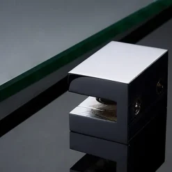 Aluminum Glass Shelf Bathroom Bath Corner Caddy Basket Storage Hanging Organizer with Extra Thick TEMPERED Glass Contemporary Style Wall Mount