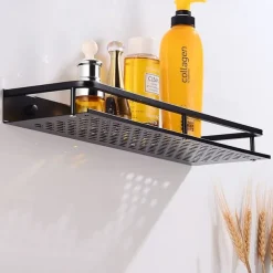 Aluminum Toilet Rack Wall Hanging Black Hotel Pendant Rectangular Net Blue Storage Rack Bathroom Accessories