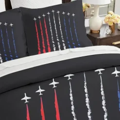 American US Airplanes Duvet Cover Set Independence Day Stylish and Thematic Bedding Set Featuring Iconic Aircraft Designs Soft and Durable Perfect for Aviation Enthusiasts Bedroom Decor