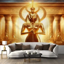 Ancient Egyptian Hanging Tapestry Wall Art Large Tapestry Mural Decor Photograph Backdrop Blanket Curtain Home Bedroom Living Room Decoration Cat God Godness