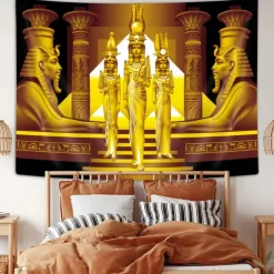 Ancient Egyptian Pyramids Hanging Tapestry Wall Art Large Tapestry Mural Decor Photograph Backdrop Blanket Curtain Home Bedroom Living Room Decoration Medieval