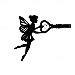 Angel On Branch Steel Silhouette Metal Wall Art Home Garden Yard Patio Outdoor Statue Stake Decoration Perfect For Birthdays, Housewarming Gifts