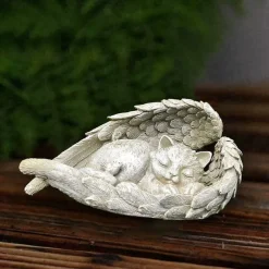 Angel Pet Cat Dog Memorial Resin Remembrance Gifts Grave Markers Pet Statue Memorial Ornament Garden Decor