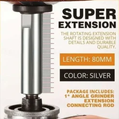 Angle Grinder Bit Extension Shaft 80mm M10 Durable Connecting Rod for Polishing Pad Grinding Connection Adapter Power Tool