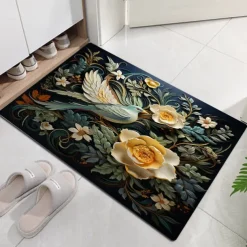 Animal Bird Floral Doormat Floor Mats Washable Rugs Kitchen Mat Non-Slip Oil Proof Rug Indoor Outdoor Mat Bedroom Decor Bathroom Mat Entrance Rug