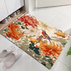 Animal Bird Floral Doormat Floor Mats Washable Rugs Kitchen Mat Non-Slip Oil Proof Rug Indoor Outdoor Mat Bedroom Decor Bathroom Mat Entrance Rug
