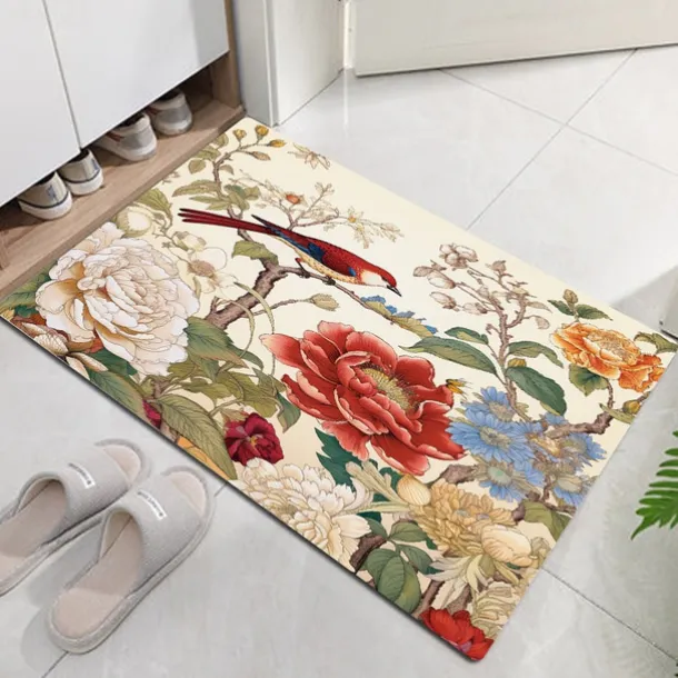 Animal Bird Floral Doormat Floor Mats Washable Rugs Kitchen Mat Non-Slip Oil Proof Rug Indoor Outdoor Mat Bedroom Decor Bathroom Mat Entrance Rug
