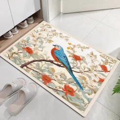 Animal Bird Floral Doormat Floor Mats Washable Rugs Kitchen Mat Non-Slip Oil Proof Rug Indoor Outdoor Mat Bedroom Decor Bathroom Mat Entrance Rug