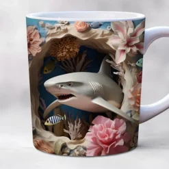 Animal Coffee Cup 3D illusion Coffee Mugs, Animal Gift Cup Travel Mug Funny Drinking Cup Desk Decor,11.2oz Ceramic Mug Tea Mug, Birthday Christmas Gifts for Animal Lovniner