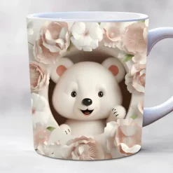 Animal Coffee Cup 3D illusion Coffee Mugs, Animal Gift Cup Travel Mug Funny Drinking Cup Desk Decor,11.2oz Ceramic Mug Tea Mug, Birthday Christmas Gifts for Animal Lovniner