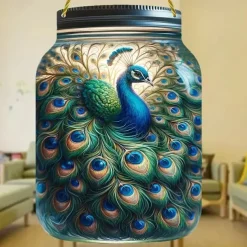 Animal Style 2D Acrylic Decorative Plaque - Acrylic Sign Decoration - Stained Glass Window Hanging Pendant Sun Catcher - Green Forest Landscape Decor - Perfect Tropical Home Decoration