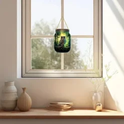 Animal Style 2D Acrylic Decorative Plaque - Acrylic Sign Decoration - Stained Glass Window Hanging Pendant Sun Catcher - Green Forest Landscape Decor - Perfect Tropical Home Decoration