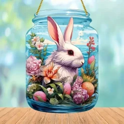 Animal Style 2D Acrylic Decorative Plaque - Acrylic Sign Decoration - Stained Glass Window Hanging Pendant Sun Catcher - Green Forest Landscape Decor - Perfect Tropical Home Decoration