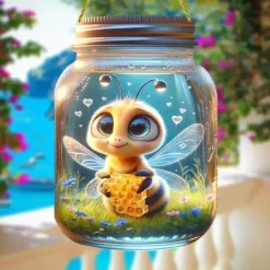 Animal Style 2D Acrylic Decorative Plaque - Acrylic Sign Decoration - Stained Glass Window Hanging Pendant Sun Catcher - Green Forest Landscape Decor - Perfect Tropical Home Decoration