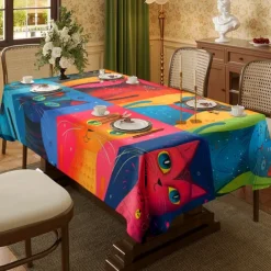 Animal Tablecloths for Family Gathering, Dining Table