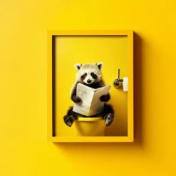 Animal Wall Art Canvas Funny Series Prints and Posters Pictures Decorative Fabric Painting For Living Room Bathroom Toilet Pictures No Frame