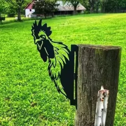 Animals Metal Garden Art Decor, Funny Peeping Cow Metal Wall Sculptures Weatherproof Wrought Iron Art Cow Sign Outdoor Garden Farmhouse Decor Cow Wall Decor