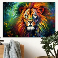 Animals Wall Art Canvas Majestic Lion Prints and Posters Pictures Decorative Fabric Painting For Living Room Pictures No Frame