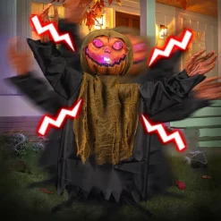 Animated Pumpkin Ghost Halloween Pumpkin Ghost Outdoor Halloween Hanging Decoration Outdoor Decorations for Lawn Porch