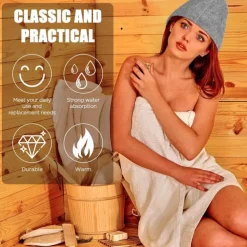 Anti Heat Sauna Hat Thicken Wool Felt Shower Cap Quickly Towel Men Women Cap Satin Hat Hair Night Sauna Bathroom Accessories