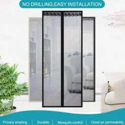 Anti Mosquito Insect Curtain Magnetic Door Screen, Garden Magnetic Fly Insect Door Screen Curtain Mosquito, Ultra Seal Magnets Close Automatically Keep Fresh Air in