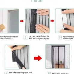 Anti Mosquito Insect Curtain Magnetic Door Screen, Garden Magnetic Fly Insect Door Screen Curtain Mosquito, Ultra Seal Magnets Close Automatically Keep Fresh Air in