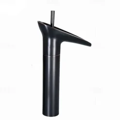 Antique Brass Bathroom Sink Faucet,Waterfall Single Handle One Hole Bath Taps with Hot and Cold Switch and Ceramic Valve