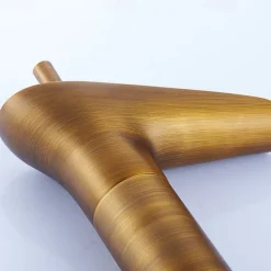 Antique Brass Bathroom Sink Faucet,Waterfall Single Handle One Hole Bath Taps with Hot and Cold Switch and Ceramic Valve