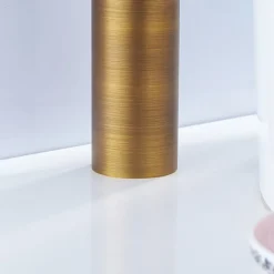 Antique Brass Bathroom Sink Faucet,Waterfall Single Handle One Hole Bath Taps with Hot and Cold Switch and Ceramic Valve