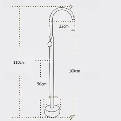 Antique Brass Bathtub Faucet Freestanding, 360 Swivel Spout Floor Mount Bath Tub Shower Filler Mixer Taps, Vintage Free Standing Clawfoot Tub with Hot and Cold Water Hose