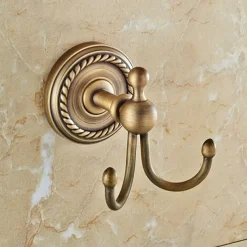Antique Brass Wall Hook,Retro Style Robe Hook for Bathroom