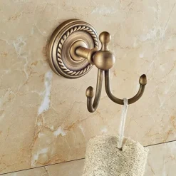 Antique Brass Wall Hook,Retro Style Robe Hook for Bathroom
