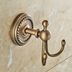Antique Brass Wall Hook,Retro Style Robe Hook for Bathroom