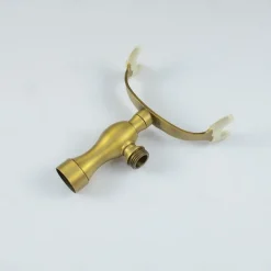 Antique Brass Wall Mounted Shower Faucet, Two Handles Two Holes Bathtub Shower Mixer Taps Contain with Handshower and Valve and Hot/Cold Water