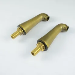 Antique Brass Wall Mounted Shower Faucet, Two Handles Two Holes Bathtub Shower Mixer Taps Contain with Handshower and Valve and Hot/Cold Water