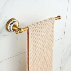 Antique Bronze Bathroom Hardware Set, Brass Adjustable Towel Rack, Toilet Roll Paper Holder, Hand Towel Holder, Hook, Bathroom Accessories Set Wall Mounted
