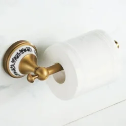 Antique Bronze Bathroom Hardware Set, Brass Adjustable Towel Rack, Toilet Roll Paper Holder, Hand Towel Holder, Hook, Bathroom Accessories Set Wall Mounted