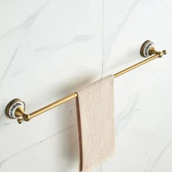 Antique Bronze Bathroom Hardware Set, Brass Adjustable Towel Rack, Toilet Roll Paper Holder, Hand Towel Holder, Hook, Bathroom Accessories Set Wall Mounted