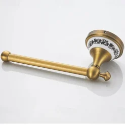 Antique Bronze Bathroom Hardware Set, Brass Adjustable Towel Rack, Toilet Roll Paper Holder, Hand Towel Holder, Hook, Bathroom Accessories Set Wall Mounted